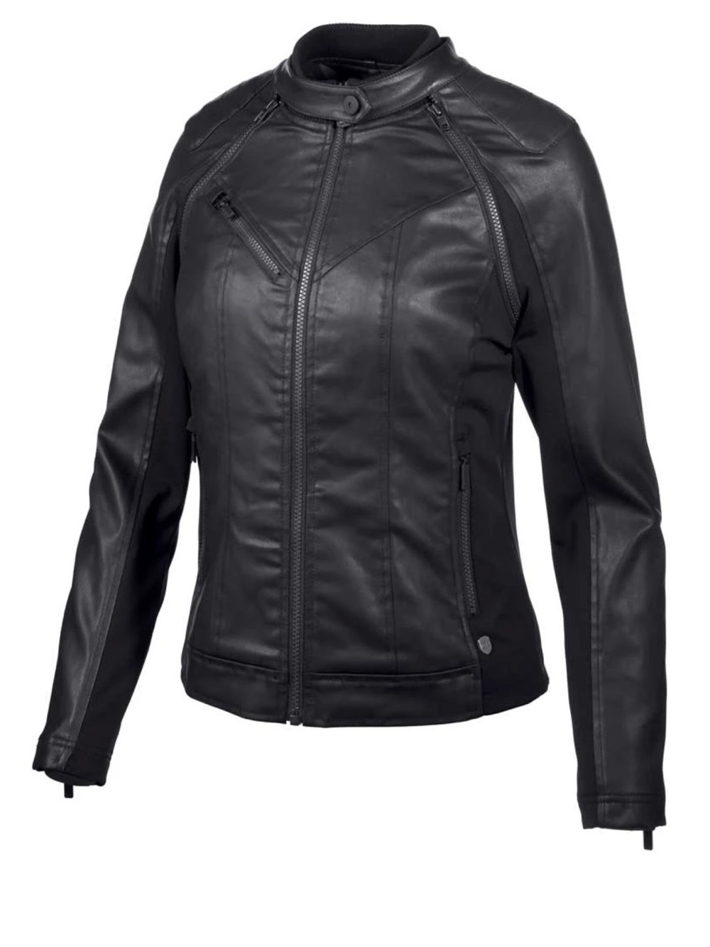 Harley-Davidson® Women's Coated Denim Convertible Jacket - Black size 2XL